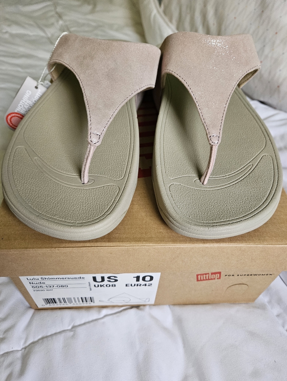 Fitflop Shimmery Nude Pink Thong Sandals